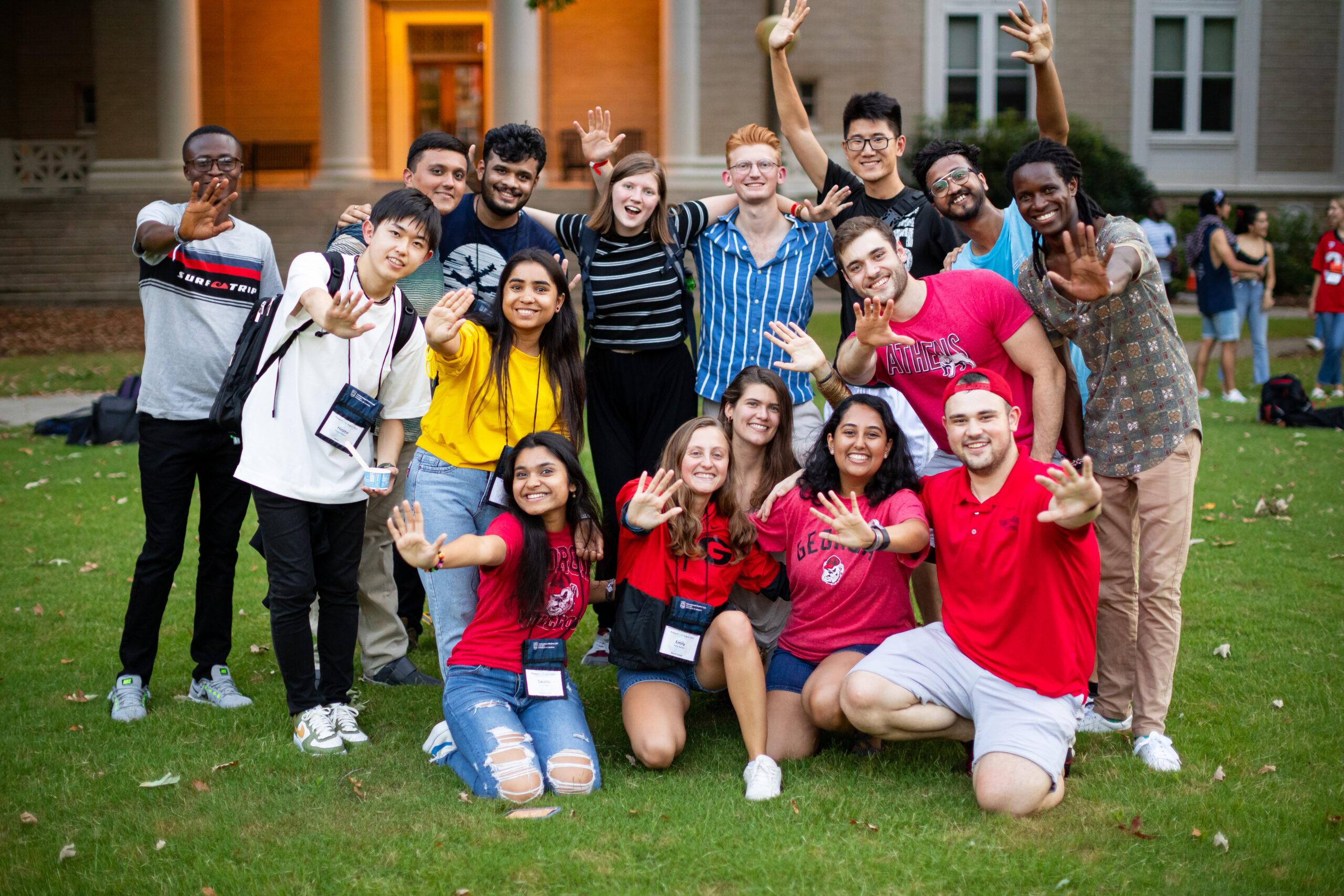 Students hanging out at Ice Cream Social.